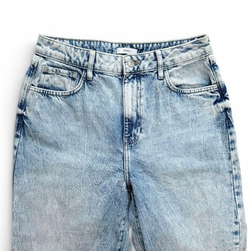 Forever 21 Acid Wash High Waist Wide Leg Jeans Sz 29 - Picture 4 of 10